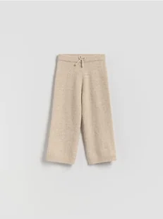 Reserved - Dzianinowe spodnie - beżowy - Bluzy dla dziewczynek - miniaturka - grafika 1