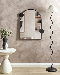 Lustro ścienne metalowe 69 x 80 cm czarne AULON Lumarko! - Lustra - miniaturka - grafika 3