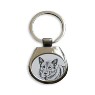 Breloki - Elkhund szary Brelok ze zdjęciem i grawerem - miniaturka - grafika 1