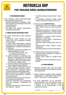 IAE04 INSTRUKCJA BHP PRZY OBSŁUDZE WÓZKA AKUMULATOROWEGO, FN - FOLIA SAMOPRZYLEPNA; (245X350MM) - Instrukcje stanowiskowe BHP - miniaturka - grafika 1