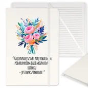 Notesy i bloczki - NOTES BIAŁY Z GUMKĄ A5 NA DZIEŃ NAUCZYCIELA WZORY - miniaturka - grafika 1