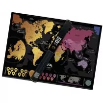 Mapa świata zdrapka VIP czarno-złota Playprint - Książki edukacyjne - miniaturka - grafika 2