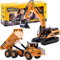 Samochody i pojazdy dla dzieci - Zestaw metalowa koparka + wywrotka modele ZA3910 - miniaturka - grafika 1