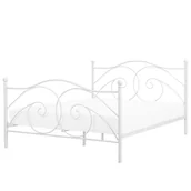 Łóżka - Beliani Łóżko białe 180 x 200 cm metalowe ze stelażem DINARD - miniaturka - grafika 1