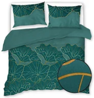 Pościel - Pościel Satynowa 160X200 Zielona W Kwiaty 20532 - miniaturka - grafika 1