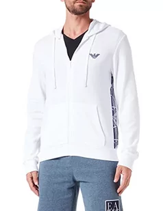 Emporio Armani Underwear Męska bluza Iconic Terry Sweater, biała, XXL, biały, XXL - Bluzy męskie - miniaturka - grafika 1