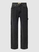 Spodnie męskie - Jeansy o kroju baggy fit z 5 kieszeniami w kolorze czarnym - miniaturka - grafika 1