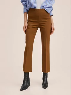 Spodnie damskie - Mango Spodnie materiałowe Atenas 27083253 Brązowy Regular Fit - grafika 1