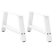 Zawiasy, okucia i inne akcesoria - Nogi do stolika kawowego w kształcie litery A 2 szt. Białe 60x(30-31) cm Stal vidaXL - miniaturka - grafika 1