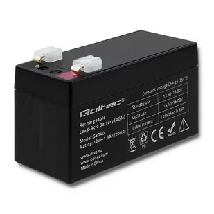 Qoltec Qoltec Qoltec Akumulator AGM | 12V | 1.3Ah | max.0.39A (53040) - Baterie do zasilaczy awaryjnych UPS - miniaturka - grafika 1