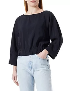 Bluzy damskie - Sisley Damska bluza 57QVLQ02M Blouse, czarna 100, S - grafika 1