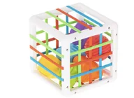 Zabawki interaktywne dla dzieci - KOSTKA ELASTYCZNA SENSORYCZNA SORTER KSZTAŁTY KLOCKI 10 EL - miniaturka - grafika 1