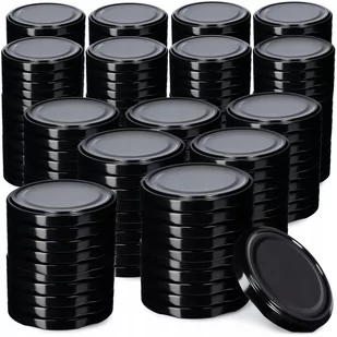 Metalowe wieczka do słoików Virbo 200 szt. 82mm czarne - Pojemniki kuchenne - miniaturka - grafika 1