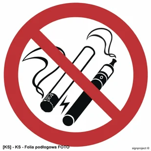 SIGNPROJECT GB058 - Zakaz palenia tytoniu i papierosów elektronicznych 350x350 - Tablice BHP - miniaturka - grafika 1