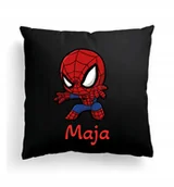 Poduszki dekoracyjne - Foto Poduszka Czarna Spider-Man Spiderman + IMIĘ 4 - miniaturka - grafika 1