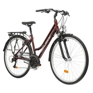 Rowery - Rower trekkingowy KROSS Explorer 2.0 D17 28 cali damski Rubinowo-srebrny - miniaturka - grafika 1