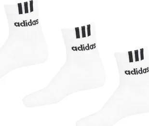 Skarpety adidas 3-Stripes Linear Half-Crew Cushioned 3P białe HT3437 37-39 - Skarpety termoaktywne - miniaturka - grafika 1