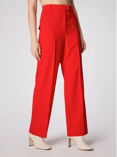 Spodnie damskie - Simple Spodnie materiałowe SPD504-02 Czerwony Relaxed Fit - grafika 1