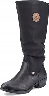 RIEKER DAMSKIE KOZAKI NA ZAMEK CZARNE 40 ŻUB - Kozaki damskie - miniaturka - grafika 1