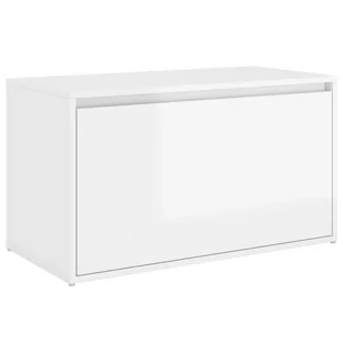 VidaXL Lumarko Ławka do przedpokoju, 80x40x45 cm, biała, wysoki połysk, płyta 808672 VidaXL - Ławki do przedpokoju - miniaturka - grafika 1