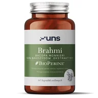 Witaminy i minerały dla sportowców - UNS Brahmi Bacopa Monnieri 50% Bakozydów Ekstrakt 10:1 60vegcaps - miniaturka - grafika 1