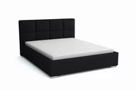 Łóżka - Łóżko tapicerowane 120x200 z materacem do sypialni - Alaska Czarne - miniaturka - grafika 1