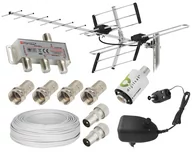 Anteny TV - Antena kierunkowa zewnętrzna DVB-T BLOW ATD31S VHF/UHF MUX8 + kabel 25m - zestaw do odbioru na 3 TV - miniaturka - grafika 1