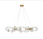 Lampy sufitowe - Lampa wisząca Chic złota z białymi płatkami art deco - miniaturka - grafika 1