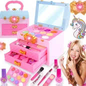 Zabawy w naśladowanie dorosłych - Kuferek z Kosmetykami do Makijażu Cienie Lakiery - miniaturka - grafika 1