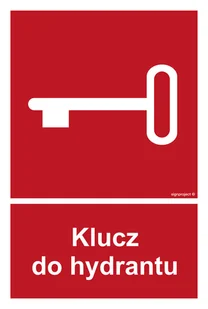 BC044 KLUCZ DO HYDRANTU, KS - FOLIA PODŁOGOWA FOTOLUMINESCENCYJNA; (250X370MM) - Systemy ekspozycyjne i znaki informacyjne - miniaturka - grafika 1