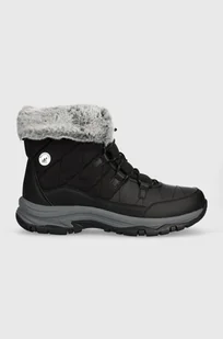 Skechers buty TREGO kolor czarny na płaskim obcasie ocieplone - Botki damskie - miniaturka - grafika 1