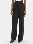 Spodnie damskie - Tommy Hilfiger Spodnie materiałowe Timeless WW0WW48801 Czarny Wide Leg - miniaturka - grafika 1