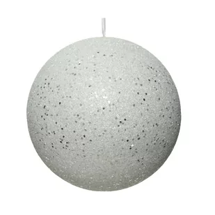 Bombki plastikowe 4cm 8szt. białe brokatowe - Bombki - miniaturka - grafika 1