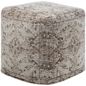 Pufy i podnóżki - Beliani Pufa beżowoszara 42 x 42 cm MEERUT - miniaturka - grafika 1