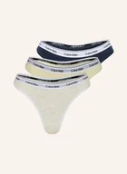 Majtki damskie - Calvin Klein 3-Pak Stringów Icon Logo gelb - miniaturka - grafika 1