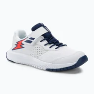 Buty sportowe męskie - Buty do tenisa dziecięce Babolat Pulsion All Court Kid white/estate blue - miniaturka - grafika 1