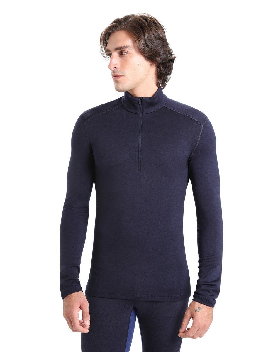 Longsleeve męski Icebreaker 260 TECH HALF ZIP granatowy IBB04372401 r M