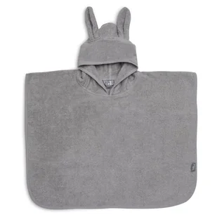 Jollein - Bawełniane poncho kąpielowe zkapturem Rabbit 65x62cm, Storm Grey - Okrycia kąpielowe dla dzieci - miniaturka - grafika 1