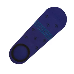 Skarpetki męskie - Skarpety stopki niewidoczne granatowe w kotwice EM 10 - EM Men's Accessories - grafika 1