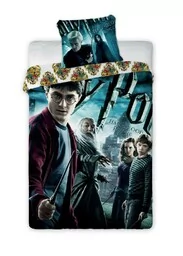 Faro Pościel bawełniana 135x200 Harry Potter 001 turkusowa młodzieżowa poszewka 80x80 - Pościel dla dzieci - miniaturka - grafika 1