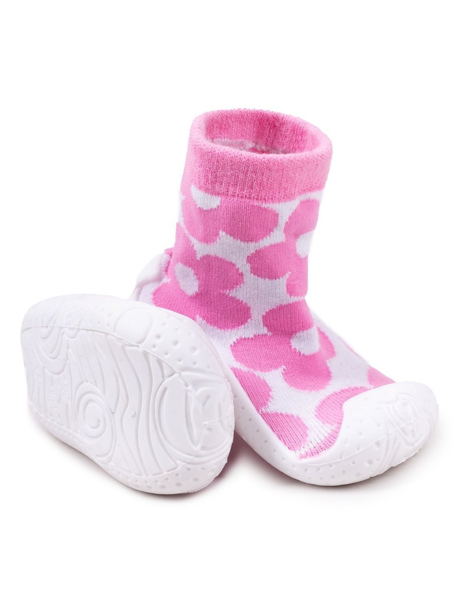Skarpety z gumową podeszwą do nauki chodzenia w kwiaty dziewczęce 24 YOCLUB