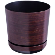 Donice - 16 cm wzór DESKA * Doniczka z podstawką * z drenażem * efekt deski * imitacja drewna wenge panelu * drewniany deseń * klasyczna * styl naturalny * d.. - miniaturka - grafika 1