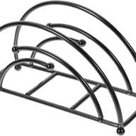 Wieszaki łazienkowe - Uchwyt ścienny na serwetki do restauracji, uchwyt na płyty winylowe i wieszak na ręczniki papierowe, czarny - miniaturka - grafika 1