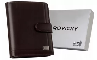 Portfele - Elegancki portfel męski ze skóry naturalnej - Rovicky - grafika 1
