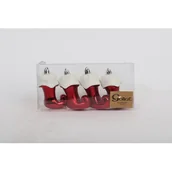Bombki - Bombka plastikowa skarpeta 8 cm 4 sztuki czerwony - miniaturka - grafika 1