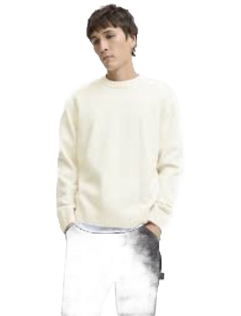 JACK JONES KREMOWY GŁADKI SWETER MĘSKI Z OKRĄGŁYM DEKOLTEM M JPA