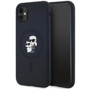 Etui Karl Lagerfeld Silicone Karl&Choupette MagSafe na iPhone 11 / Xr - czarne - Etui i futerały do telefonów - miniaturka - grafika 1