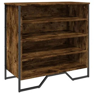 vidaXL Stojak na buty dąb wędzony 80x38x78 cm materiał drewnopochodny - Szafki na buty - miniaturka - grafika 1