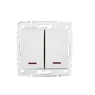 Wyłączniki światła i elektryczne - Kanlux Łącznik zwierny podwójny LED DOMO 01-1023-202 bi 24715 - miniaturka - grafika 1
