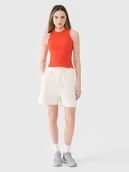 Spodenki damskie - 4F Spodenki dresowe damskie - białe L - miniaturka - grafika 1